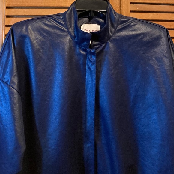 Vintage Pierre Lamonte Navy Blue Shinny Jacket - Picture 2 of 12